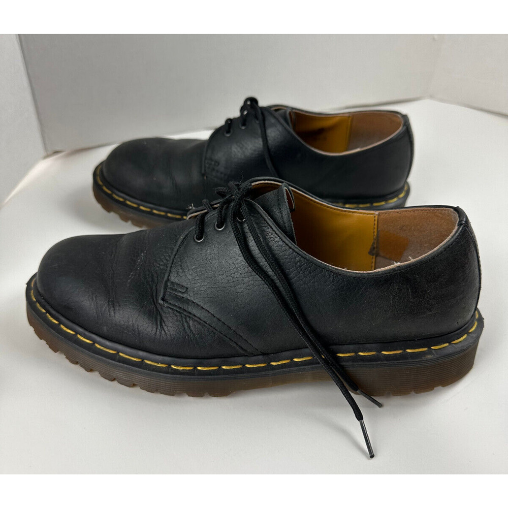 Dr. Martens Leather Round Toe Lace Up Oxford Dress Shoes Black 1A89 Men's Size 9 - Picture 6 of 12